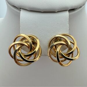 Vintage 12K Gold Filled Love Knot Screw-Back Earrings